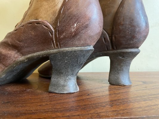 Hand Carved Wooden Shoes, 1800s-OFB-1820041