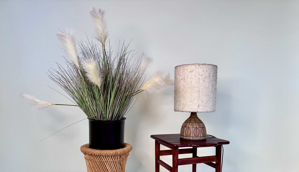 Hand-Crafted Ceramic Art Vase Table Lamp by Cläre Zange & Karl-Heinz Löffler for Krösselbach Ceramic Workshop, Germany, 1960s