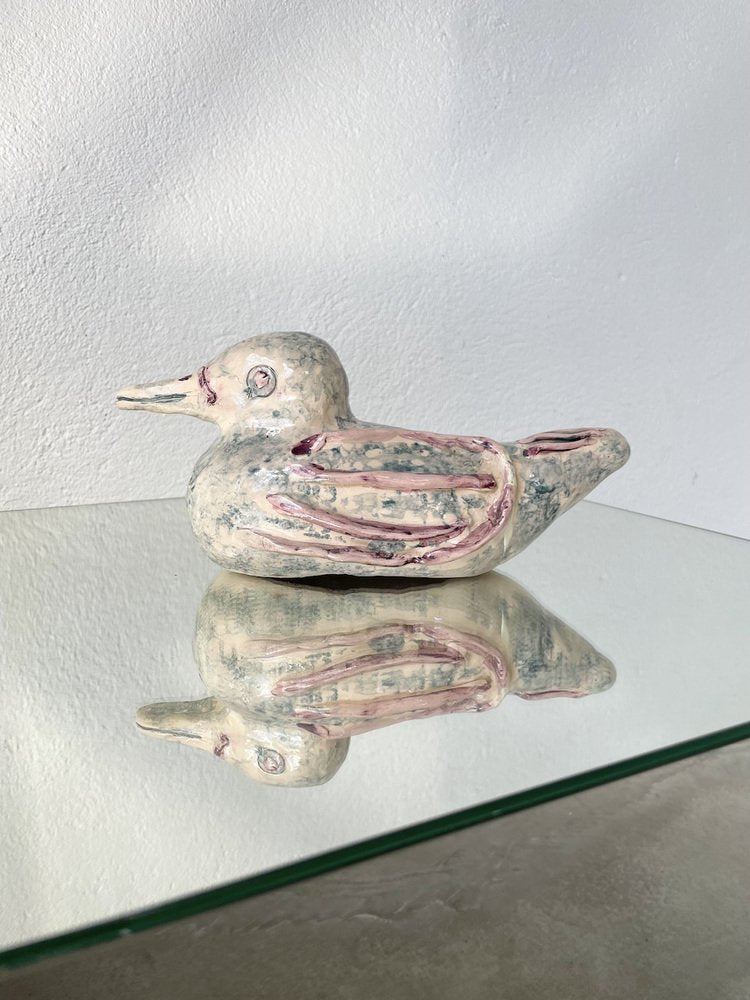 Hand-Crafted Ceramic Duck Sculpture, 1950s