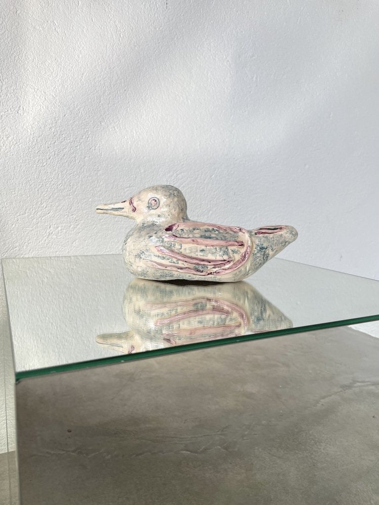 Hand-Crafted Ceramic Duck Sculpture, 1950s