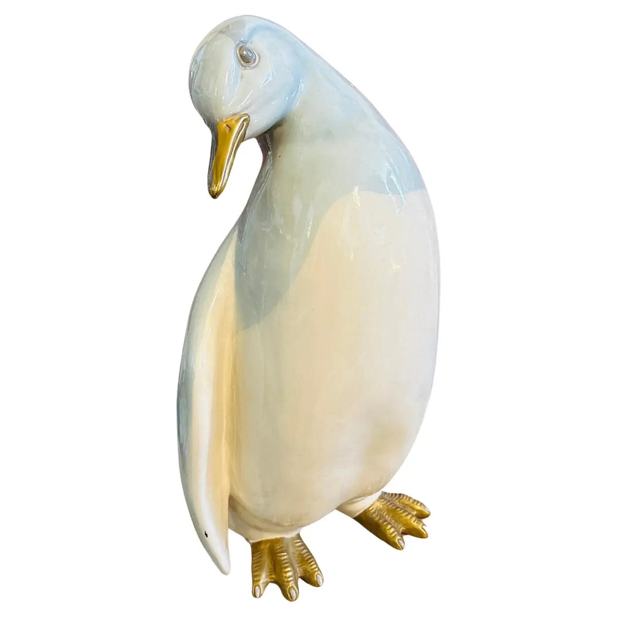 Hand-Crafted Porcelain Italian Figure of a Penguin from Ronzan, 1960s