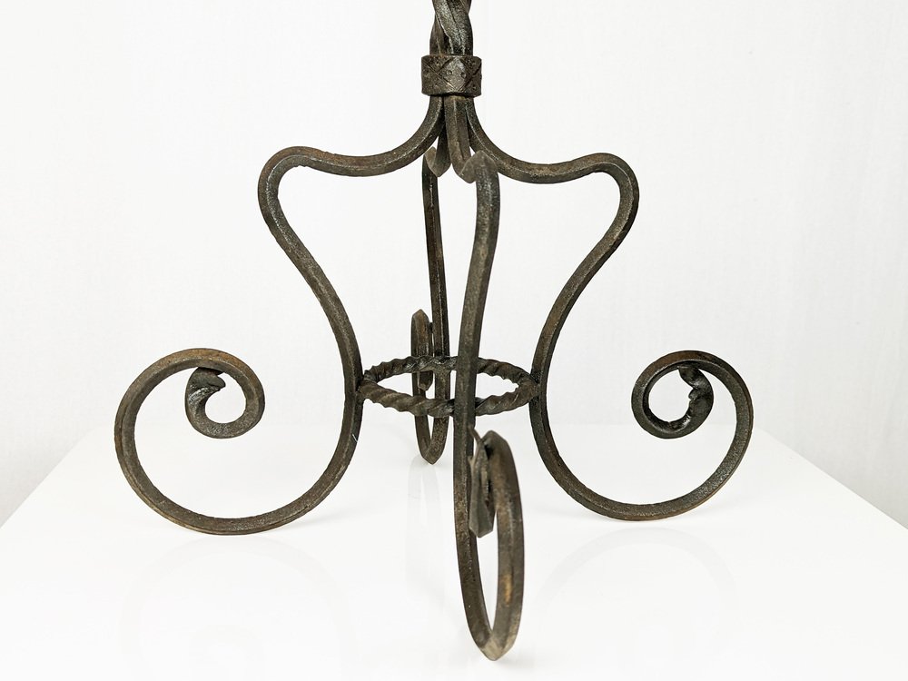 Hand-Crafted Wrought Iron Pedestal attributed to Alessandro Mazzucotelli, 1890s