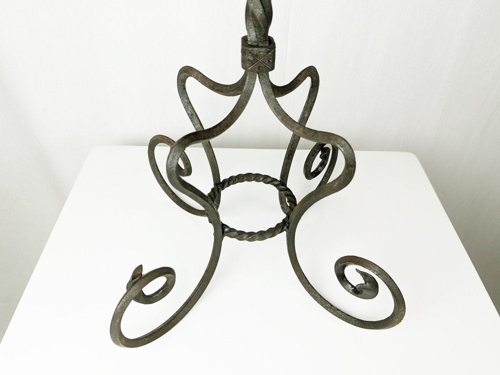 Hand-Crafted Wrought Iron Pedestal attributed to Alessandro Mazzucotelli, 1890s