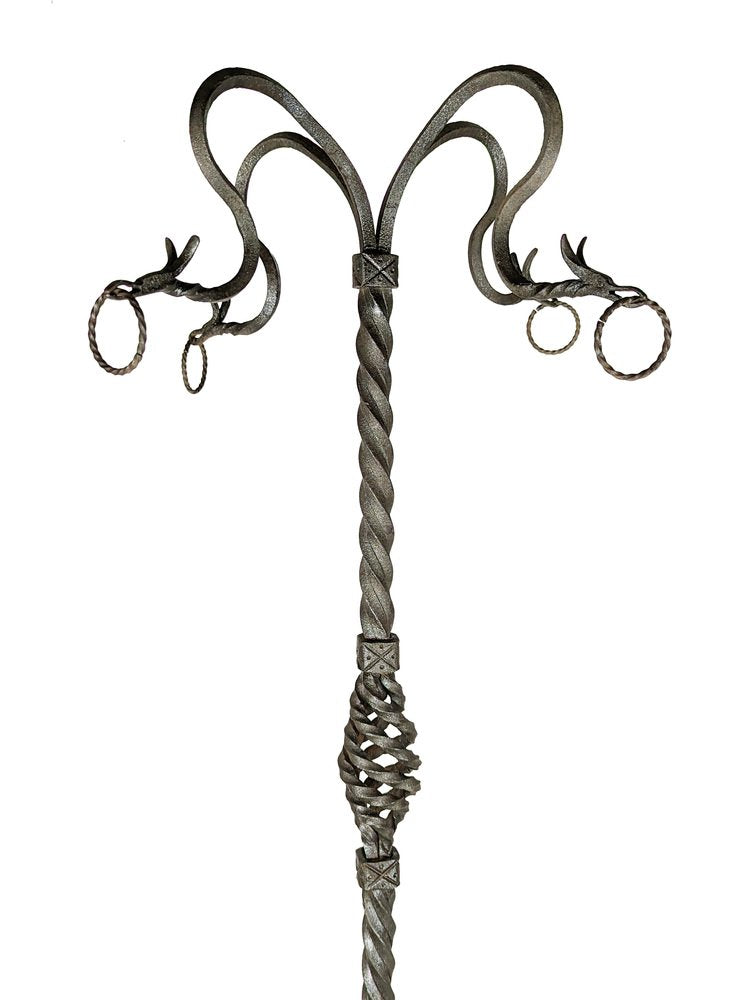 Hand-Crafted Wrought Iron Pedestal attributed to Alessandro Mazzucotelli, 1890s