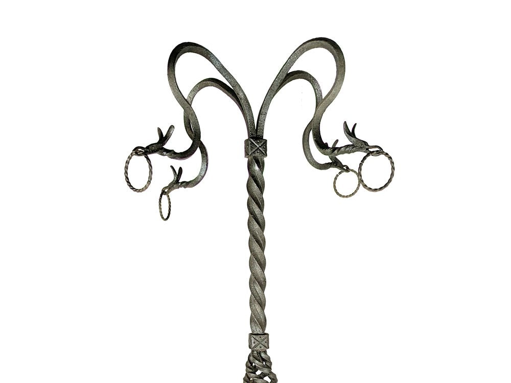 Hand-Crafted Wrought Iron Pedestal attributed to Alessandro Mazzucotelli, 1890s