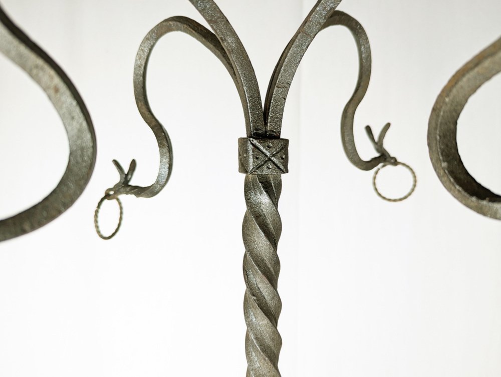 Hand-Crafted Wrought Iron Pedestal attributed to Alessandro Mazzucotelli, 1890s