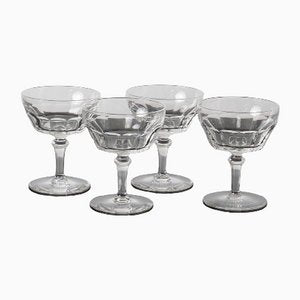 Hand-Cut Crystal Champagne Glasses from Val Saint Lambert, 1950s, Set of 4-IXK-1080650