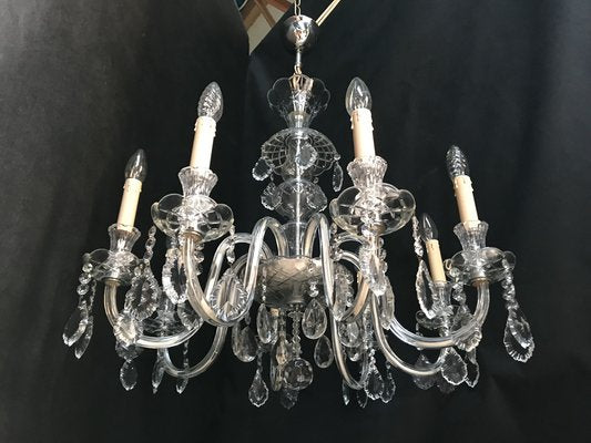 Hand-Cut Crystal Chandelier, 1950s-WQQ-1320773