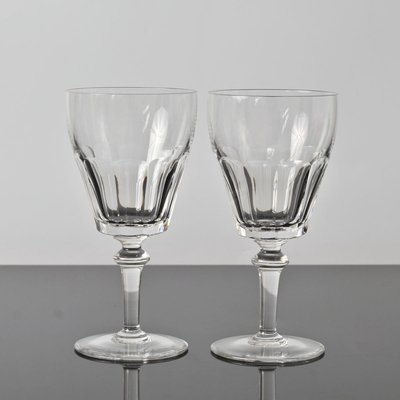 Hand-Cut Crystal Water Goblets from Val Saint Lambert, 1950s, Set of 2-IXK-1080672