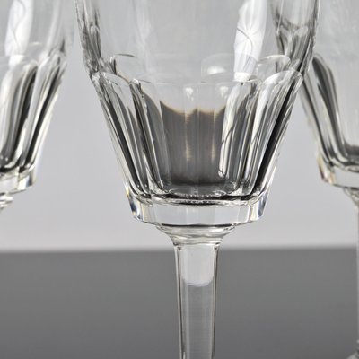 Hand-Cut Crystal Wine Glasses from Val Saint Lambert, 1950s, Set of 10-IXK-1437715