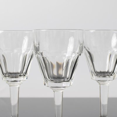 Hand-Cut Crystal Wine Glasses from Val Saint Lambert, 1950s, Set of 10-IXK-1437715