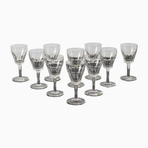 Hand-Cut Crystal Wine Glasses from Val Saint Lambert, 1950s, Set of 10-IXK-1437715