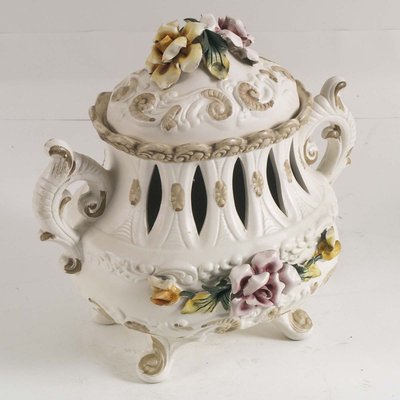 Hand-Decorated Ceramic Centerpiece from Capodimonte, 1920s-NJV-857259