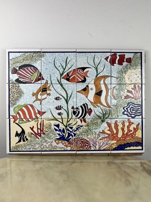 Hand Decorated Ceramic Panel, Italy, 1980s-YST-1750225