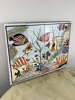 Hand Decorated Ceramic Panel, Italy, 1980s-YST-1750225