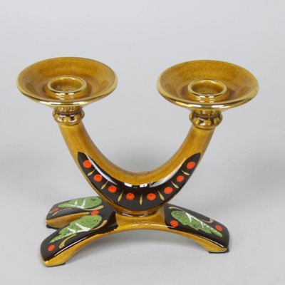 Hand-Decorated Curved Candleholder, 1960s-NE-892509