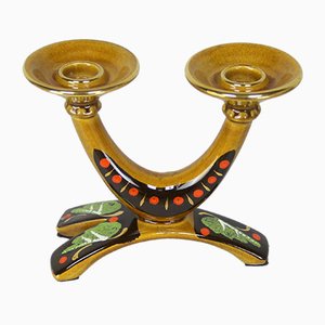 Hand-Decorated Curved Candleholder, 1960s-NE-892509