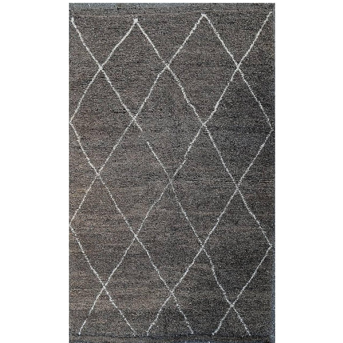 Hand-Knotted Beni Ourain Moroccan Tribal Rug Made of Grey Wool