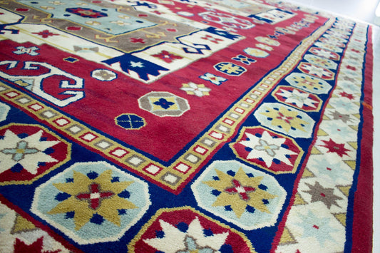 Hand-Knotted Kazak Rug, 1960s