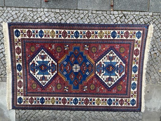 Hand-Knotted Kazak Rug, Caucasus