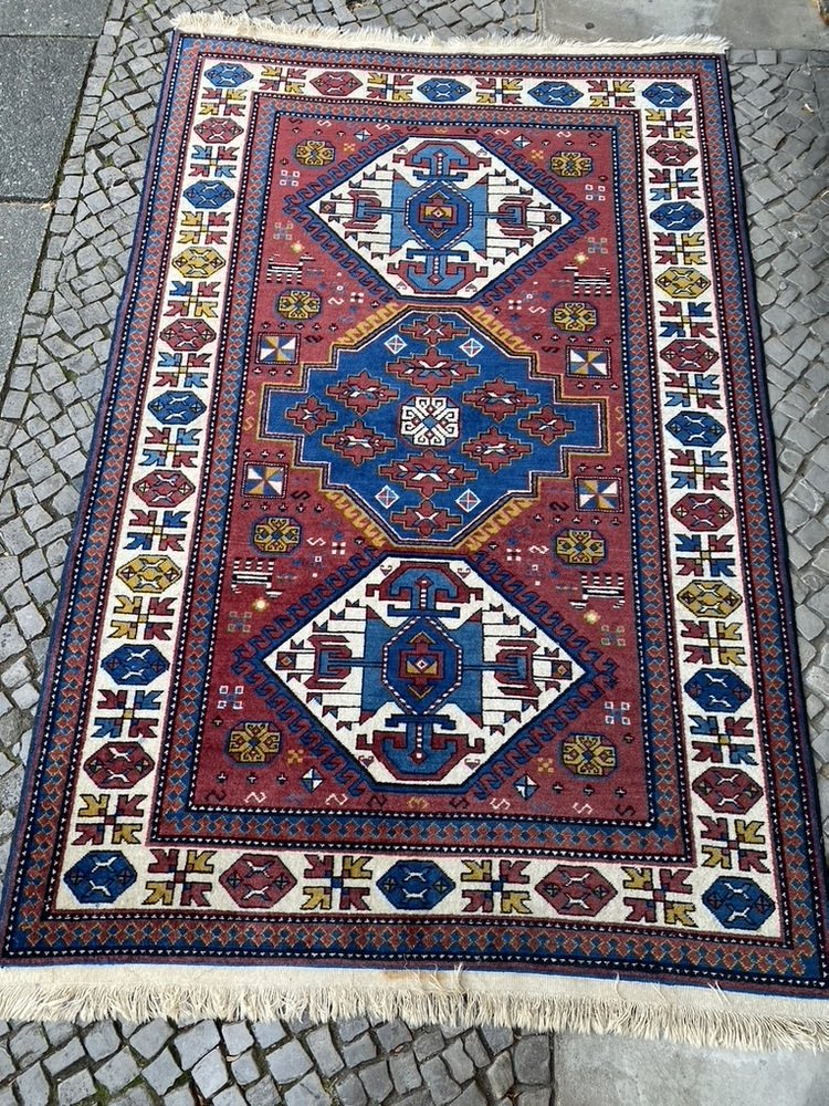 Hand-Knotted Kazak Rug, Caucasus