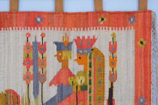 Hand Knotted Kilim for the Wedding by M. Domanska, Poland, 1968-GCG-1772496