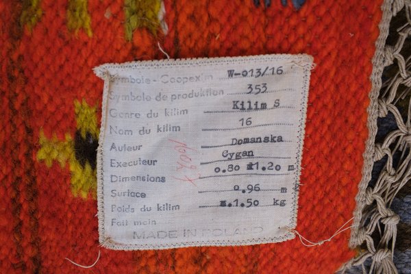 Hand Knotted Kilim for the Wedding by M. Domanska, Poland, 1968-GCG-1772496