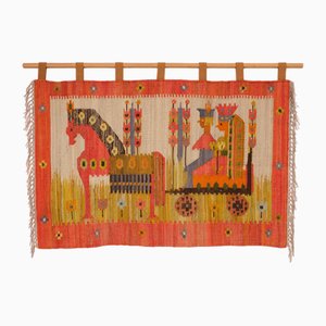 Hand Knotted Kilim for the Wedding by M. Domanska, Poland, 1968-GCG-1772496