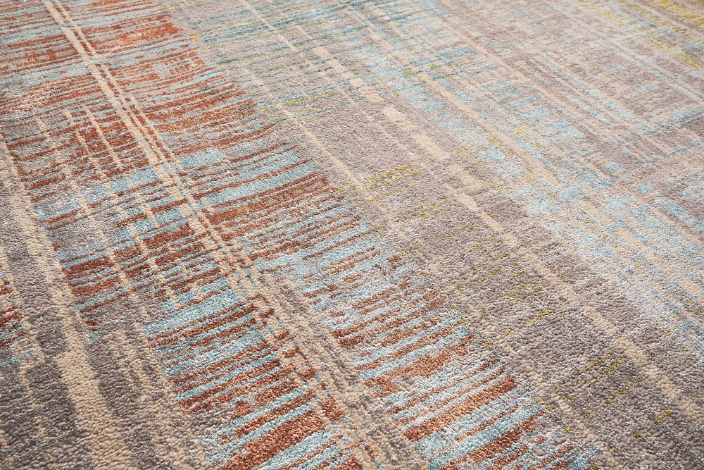 Hand-Knotted Silk and Wool Rug