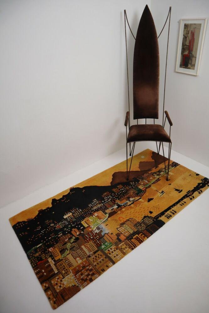 Hand Knotted Tai Ping Hong Kong Skyline Rug, 1970s