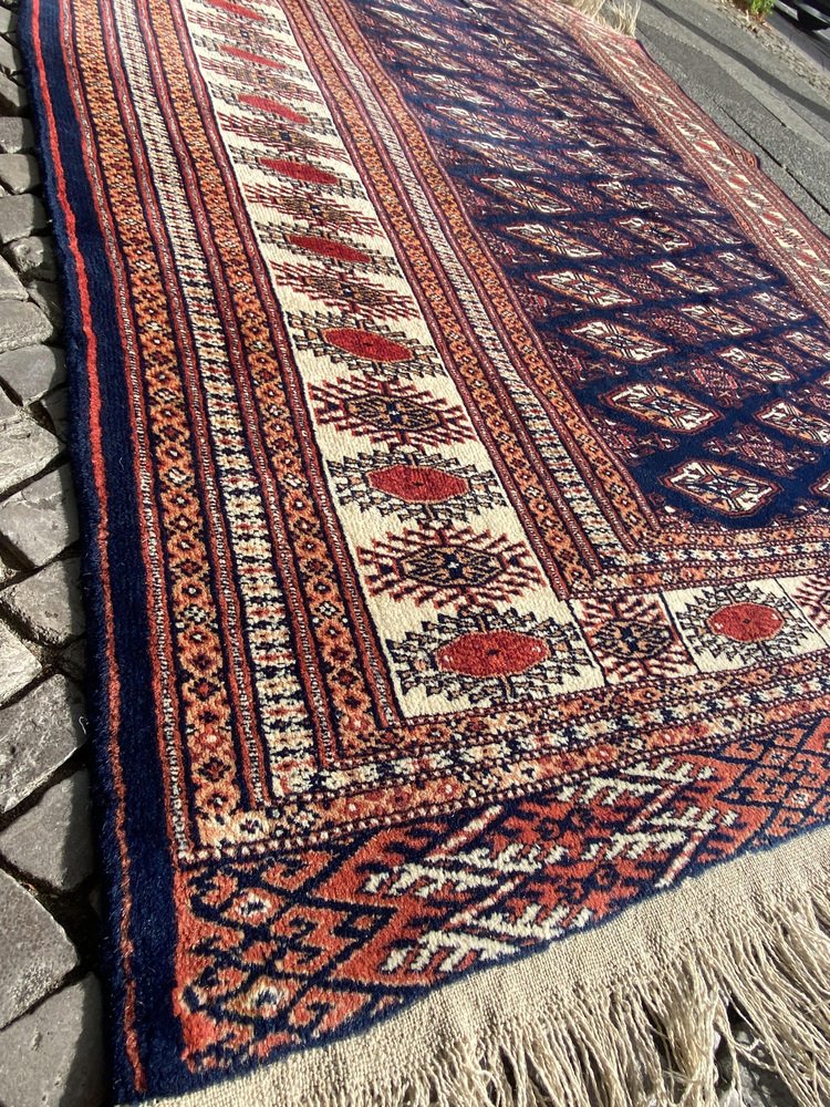 Hand-Knotted Turkmen Wool Rug