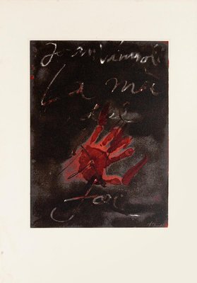 Hand of Fire - Vintage Offset Print After Antoni Tàpies - 1982-ZCI-754816