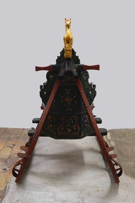 Hand-Painted Antique Sleigh with Golden Horse-GQ-784778