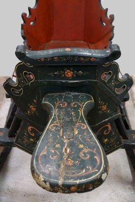 Hand-Painted Antique Sleigh with Golden Horse-GQ-784778