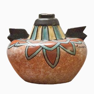 Hand-Painted Art Deco Vase by Antoine Dubois for Mons Pottery-LPM-782383