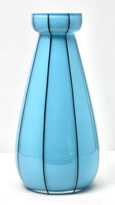 Hand Painted Blue Opaline Glass Vase, France-MJY-1148766