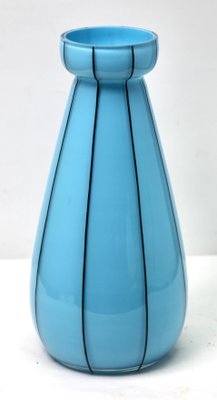 Hand Painted Blue Opaline Glass Vase, France-MJY-1148766