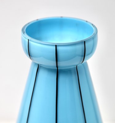 Hand Painted Blue Opaline Glass Vase, France-MJY-1148766