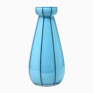 Hand Painted Blue Opaline Glass Vase, France-MJY-1148766