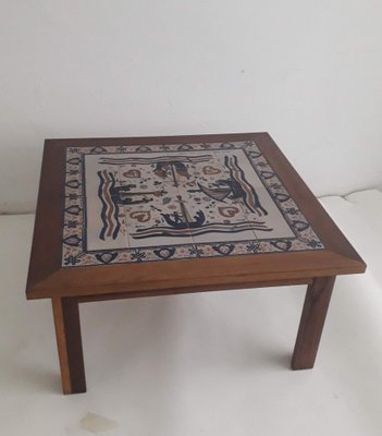 Hand Painted Ceramic Coffee Table from Paterna Majolica Dart, 1970s-XUQ-1449960