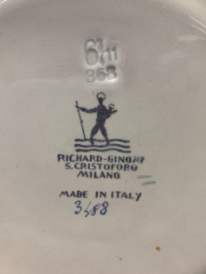 Hand-Painted Ceramic Dishes by Gio Ponti for Richard Ginori, San Cristoforo Milan, 1920s, Set of 3-RAF-627351