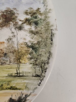 Hand-Painted Ceramic Plate with Garden by Otello De Maria, Italy, 1960s-MLN-2020066