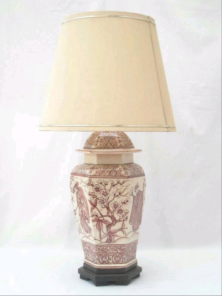 Hand Painted Ceramic Table Lamp by Paterna Majolica Dart, 1970s