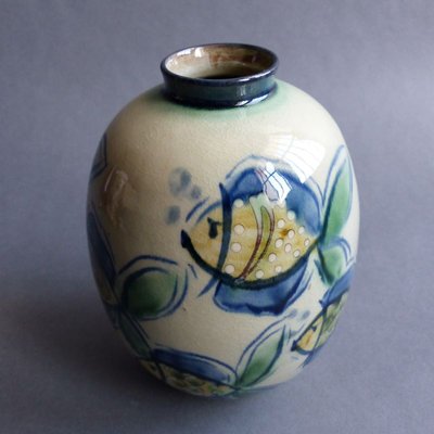 Hand-Painted Ceramic Vase by V.Heintz, 1950s-WK-746718