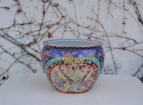 Hand Painted Chinese Vase with Zecchino Gold Decorations, 1950s-KNM-847397