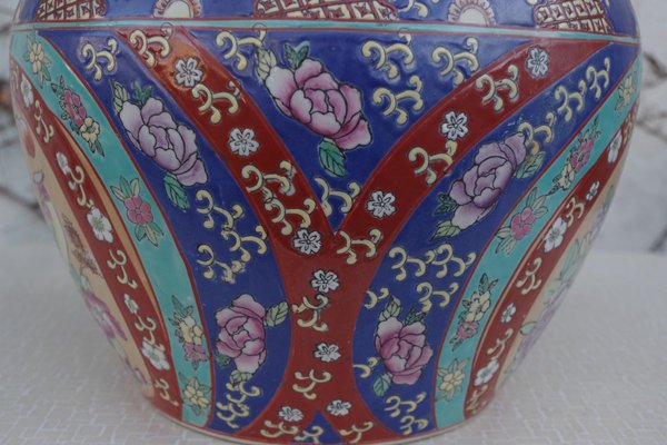 Hand Painted Chinese Vase with Zecchino Gold Decorations, 1950s-KNM-847397