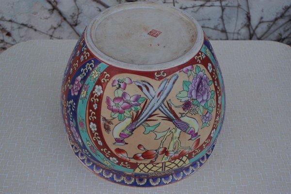 Hand Painted Chinese Vase with Zecchino Gold Decorations, 1950s-KNM-847397