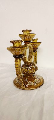 Hand-Painted Crystal Candleholder, Italy, 1940s-RGF-1318915