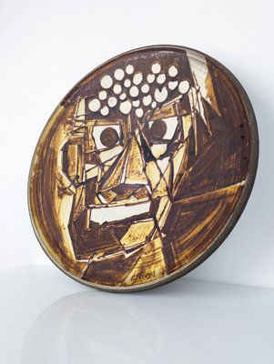 Hand-Painted Cubist Dish, 1950s-JJT-1521442