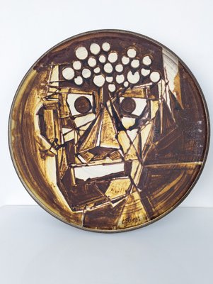 Hand-Painted Cubist Dish, 1950s-JJT-1521442